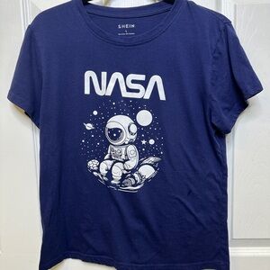 NASA Astronaut Graphic Tee Size L Fits Size S/M Space Shirt